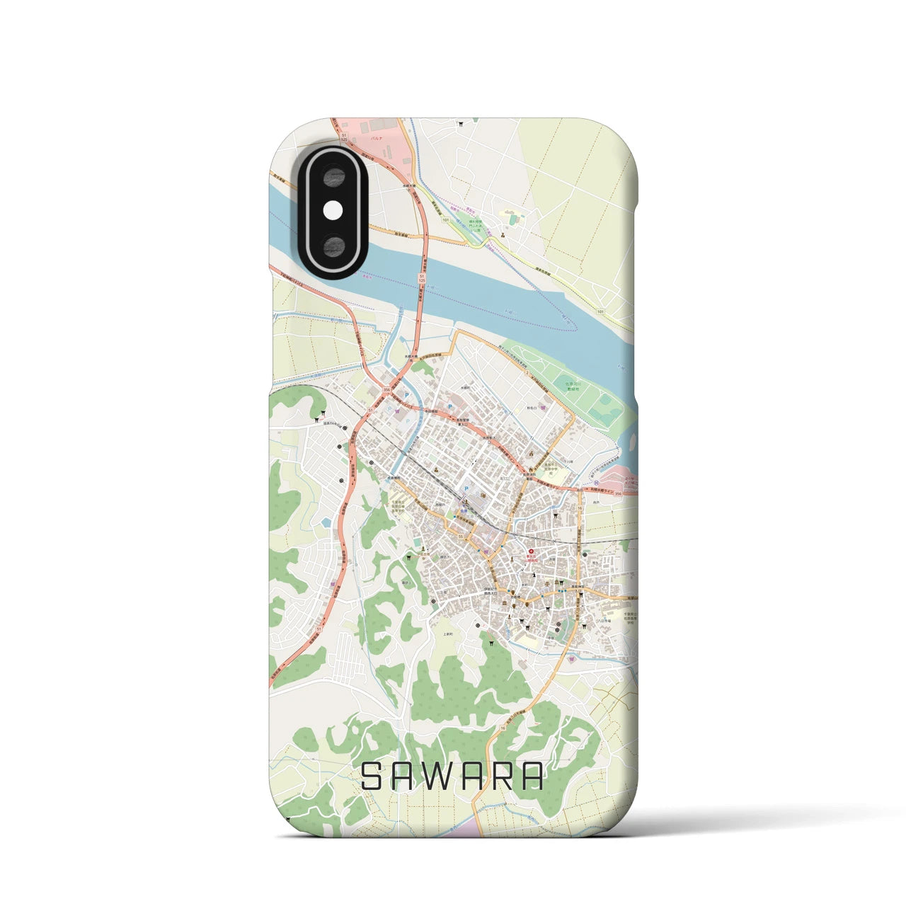 【佐原(千葉県)】地図柄iPhoneケース(バックカバータイプ)