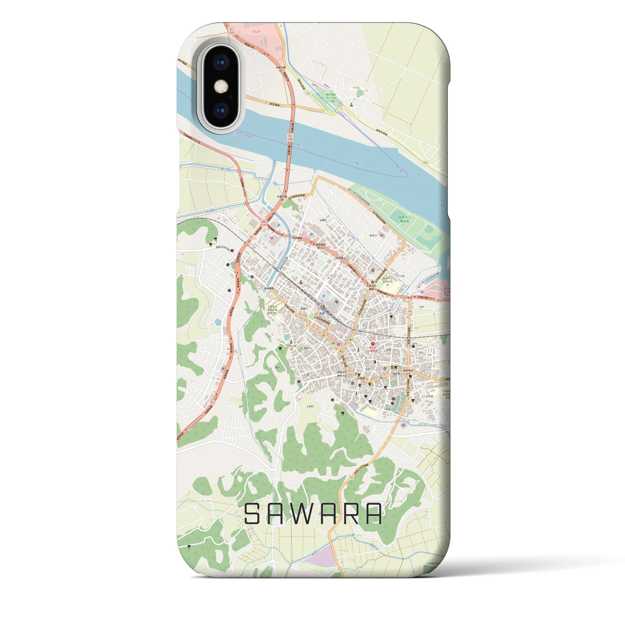 【佐原(千葉県)】地図柄iPhoneケース(バックカバータイプ)