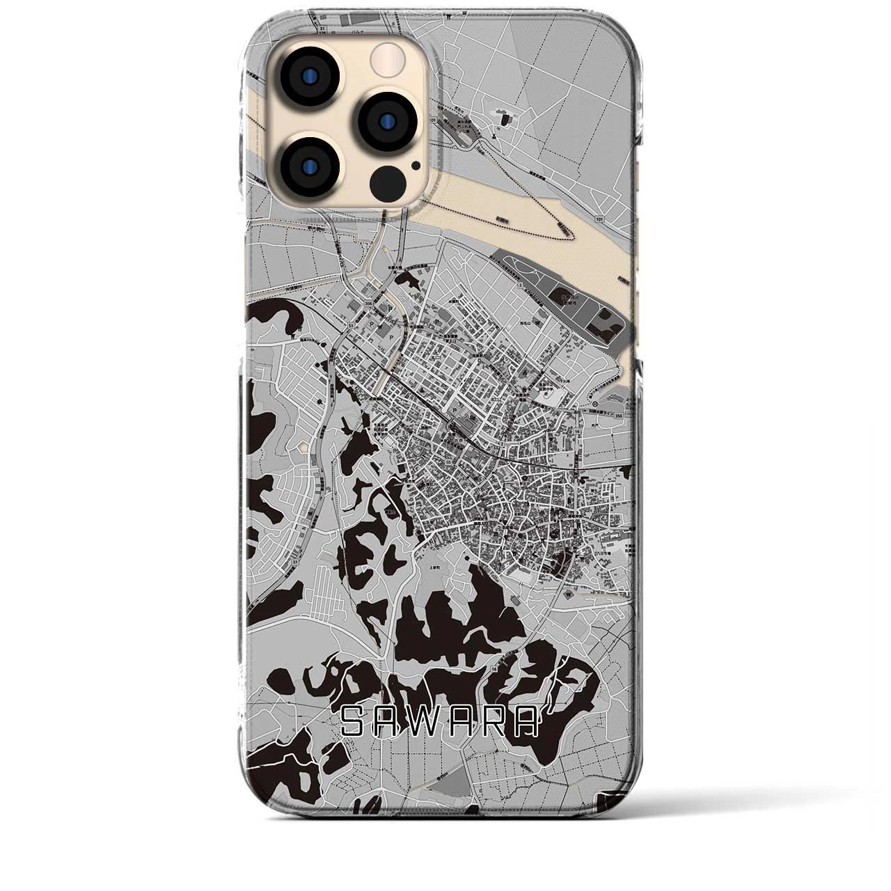 【佐原(千葉県)】地図柄iPhoneケース(クリアタイプ)