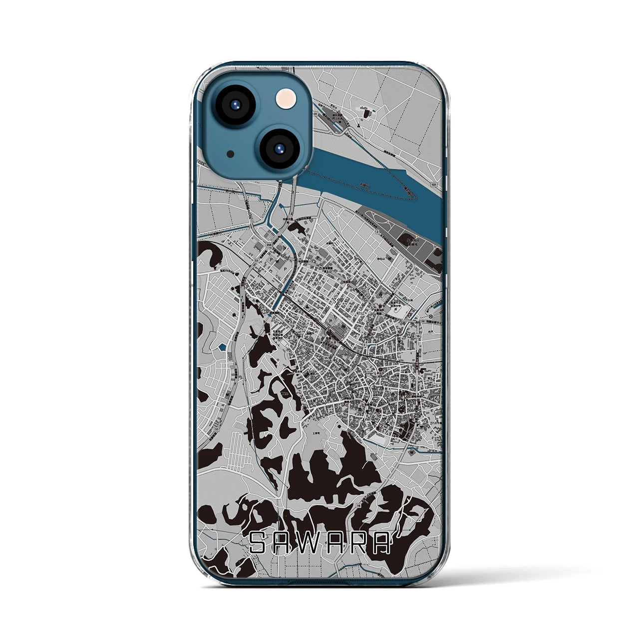 【佐原(千葉県)】地図柄iPhoneケース(クリアタイプ)