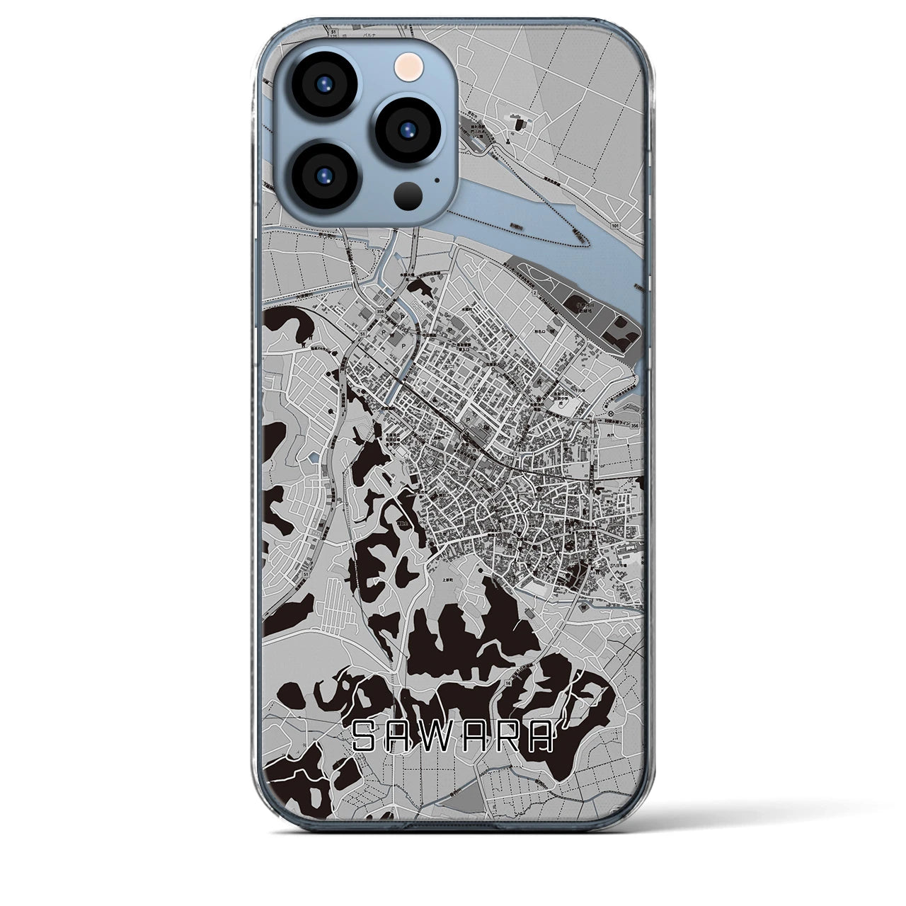 【佐原(千葉県)】地図柄iPhoneケース(クリアタイプ)