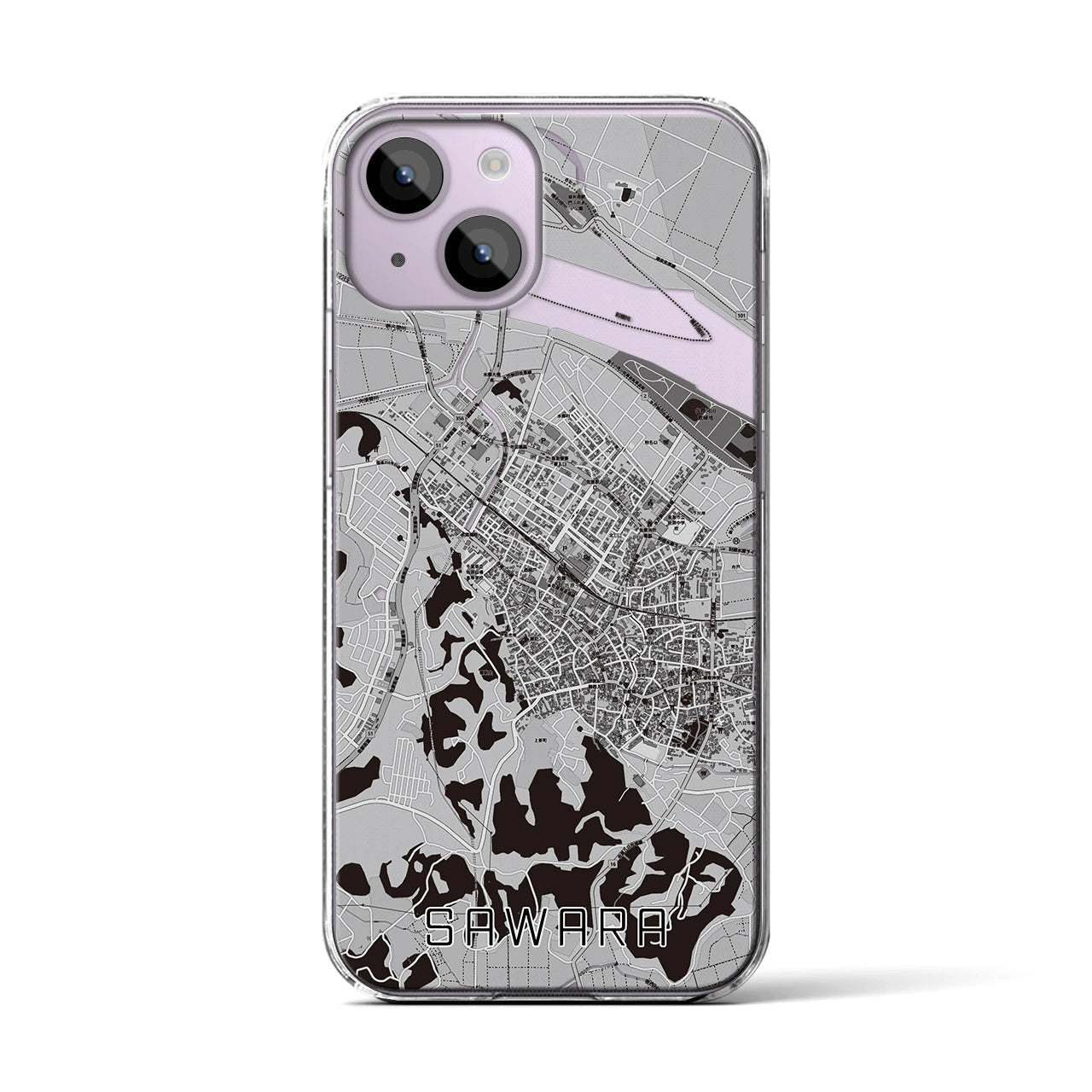 【佐原(千葉県)】地図柄iPhoneケース(クリアタイプ)