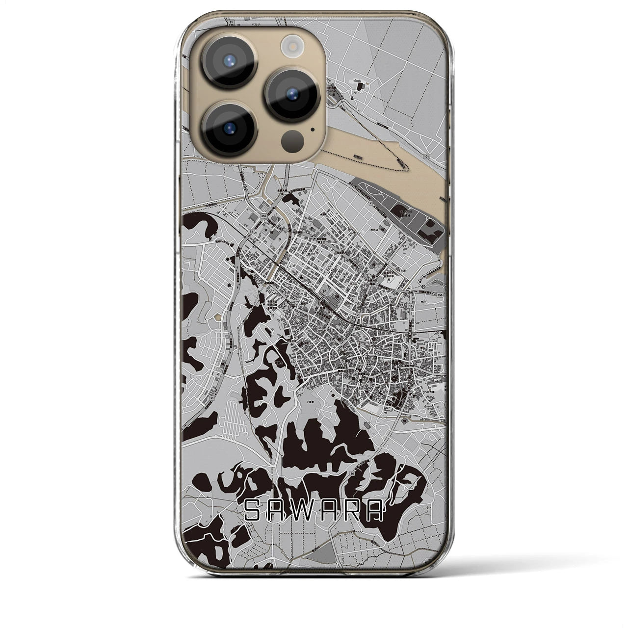 【佐原(千葉県)】地図柄iPhoneケース(クリアタイプ)