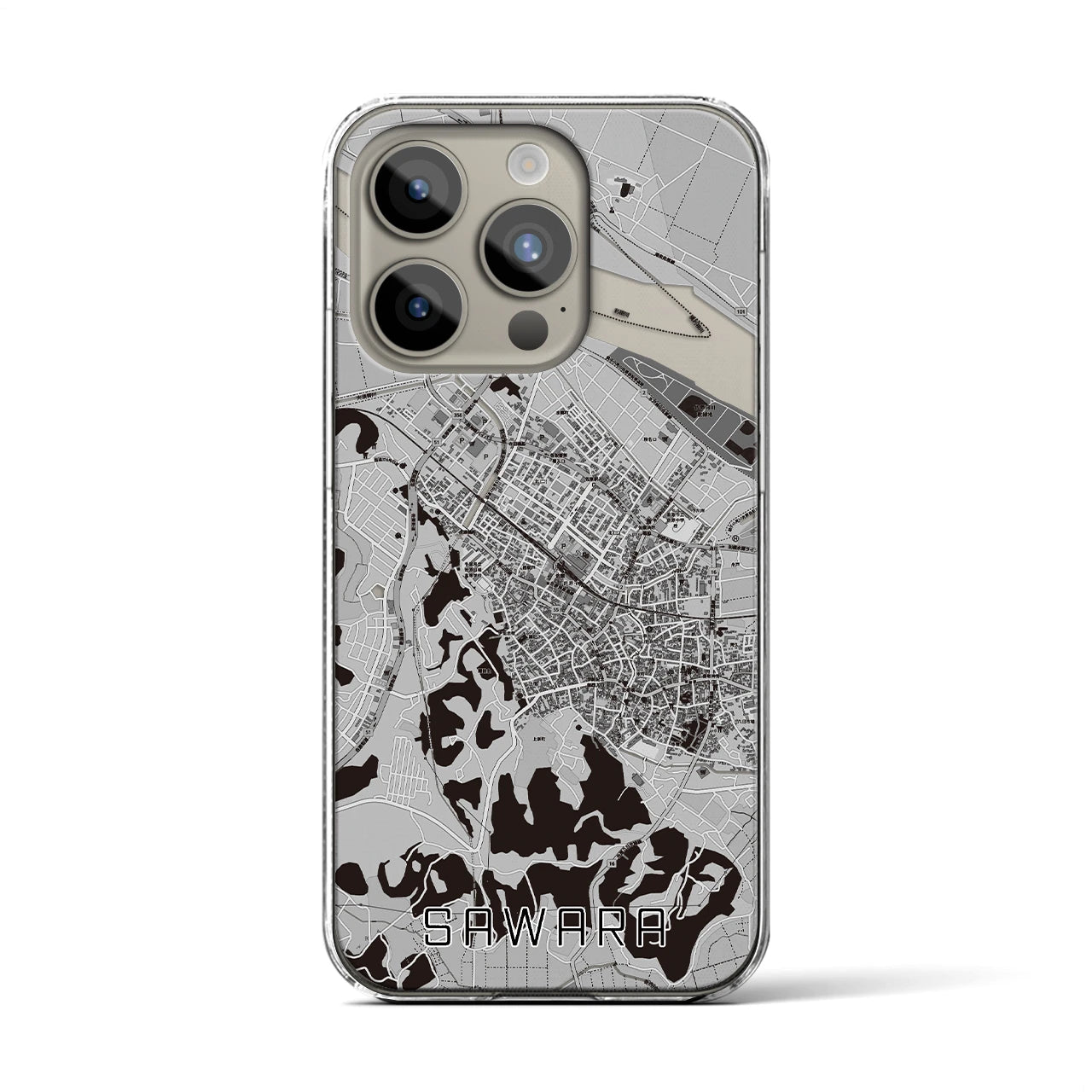 【佐原(千葉県)】地図柄iPhoneケース(クリアタイプ)