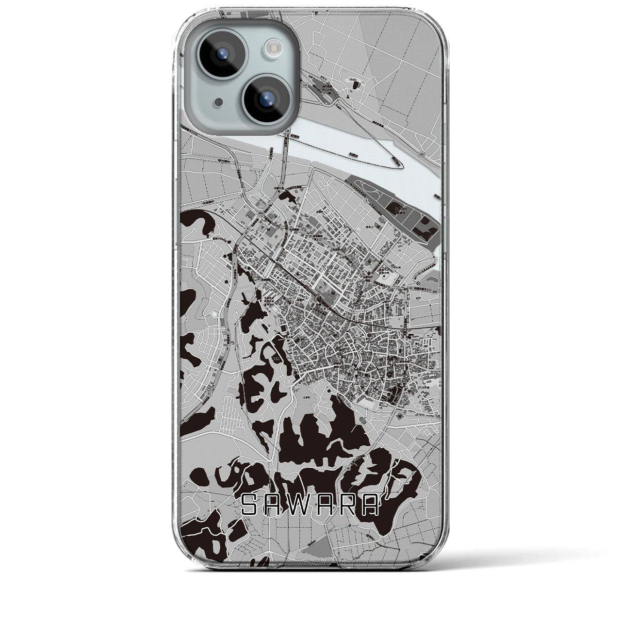 【佐原(千葉県)】地図柄iPhoneケース(クリアタイプ)