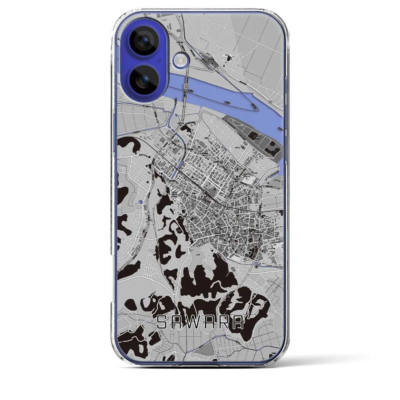 【佐原(千葉県)】地図柄iPhoneケース(クリアタイプ)