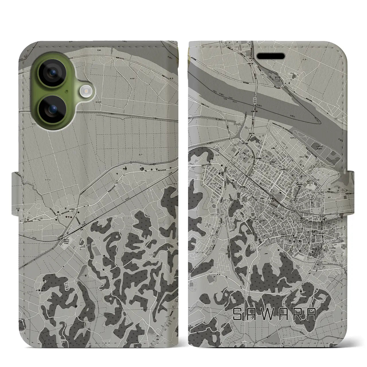 【佐原(千葉県)】地図柄iPhoneケース(手帳タイプ)