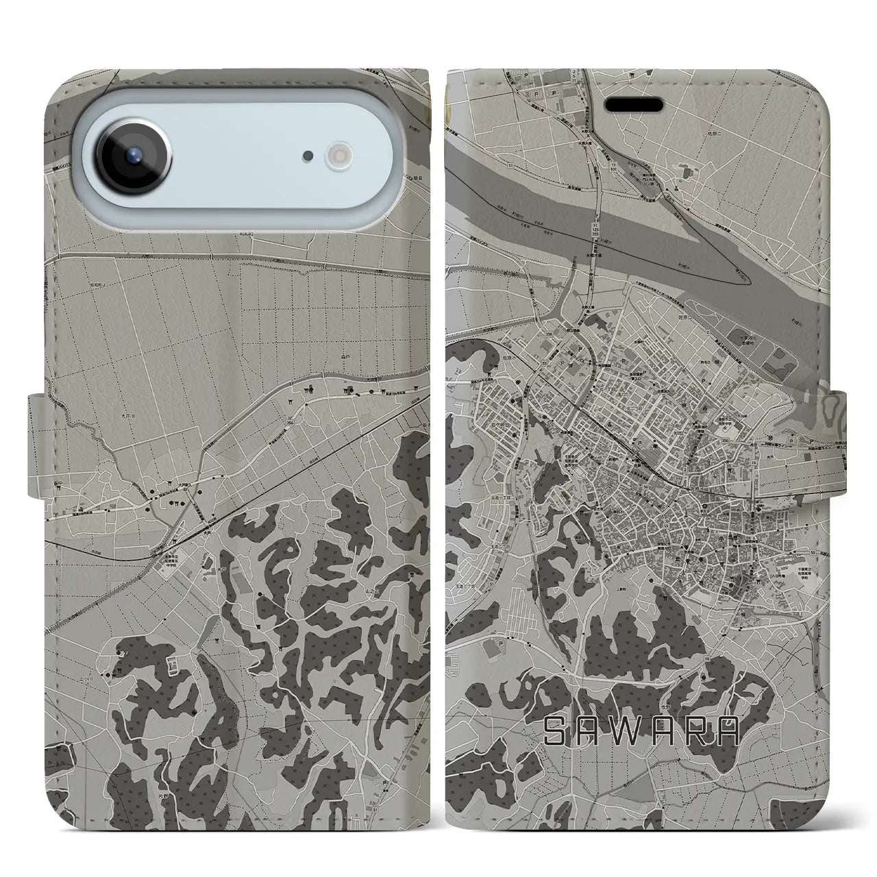 【佐原(千葉県)】地図柄iPhoneケース(手帳タイプ)