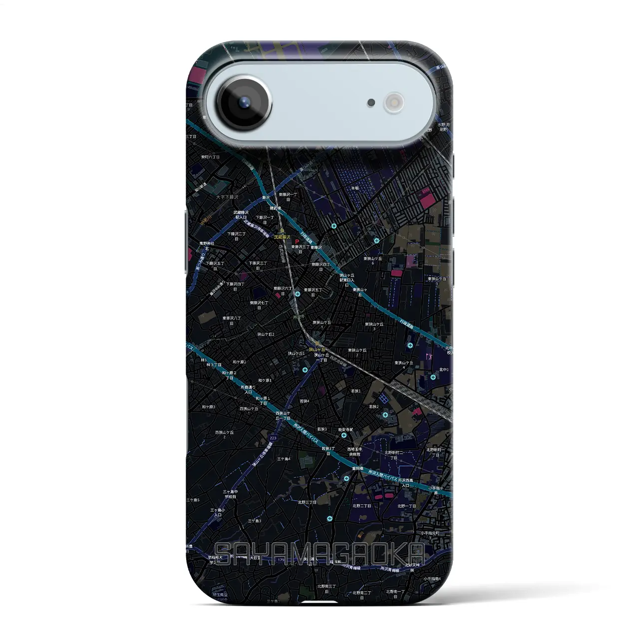 【狭山ヶ丘(埼玉県)】地図柄iPhoneケース(バックカバータイプ)