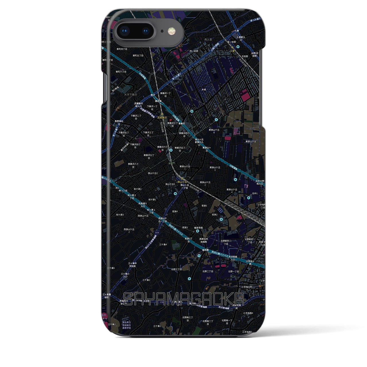 【狭山ヶ丘(埼玉県)】地図柄iPhoneケース(バックカバータイプ)