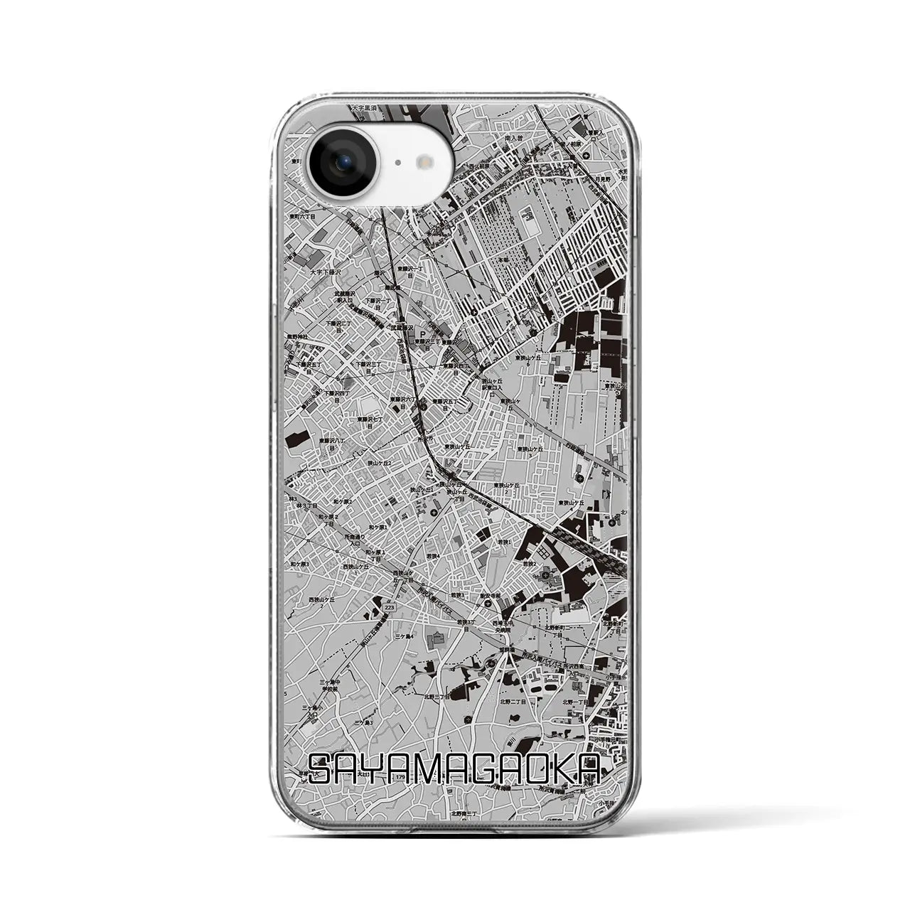 【狭山ヶ丘(埼玉県)】地図柄iPhoneケース(クリアタイプ)