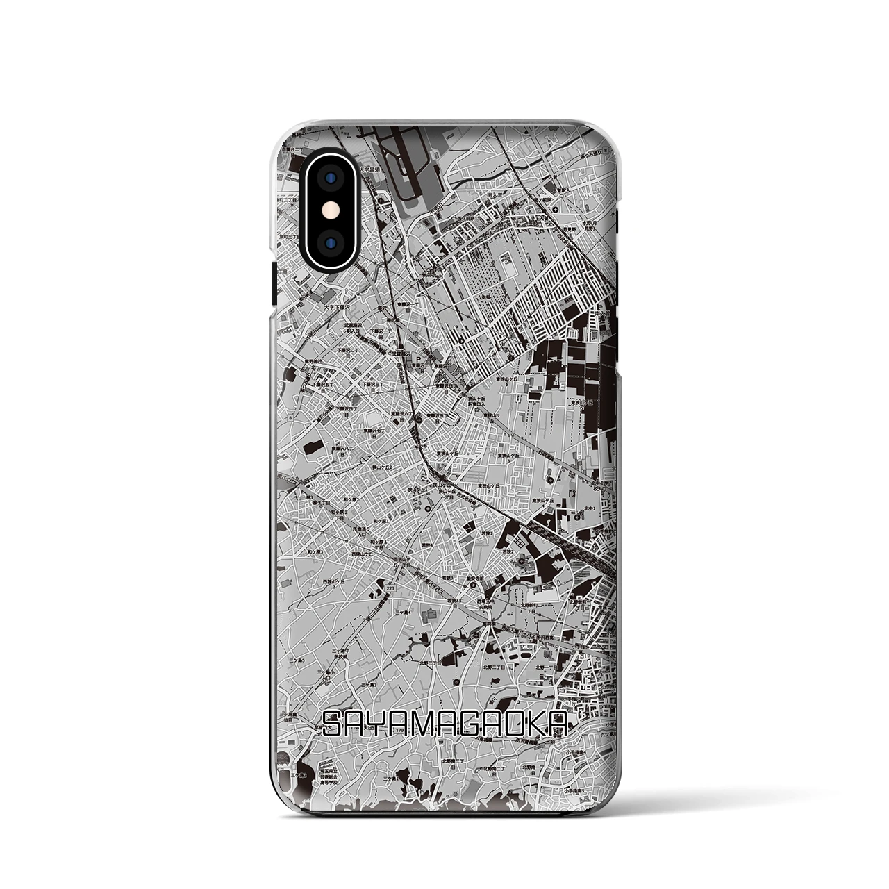 【狭山ヶ丘(埼玉県)】地図柄iPhoneケース(クリアタイプ)