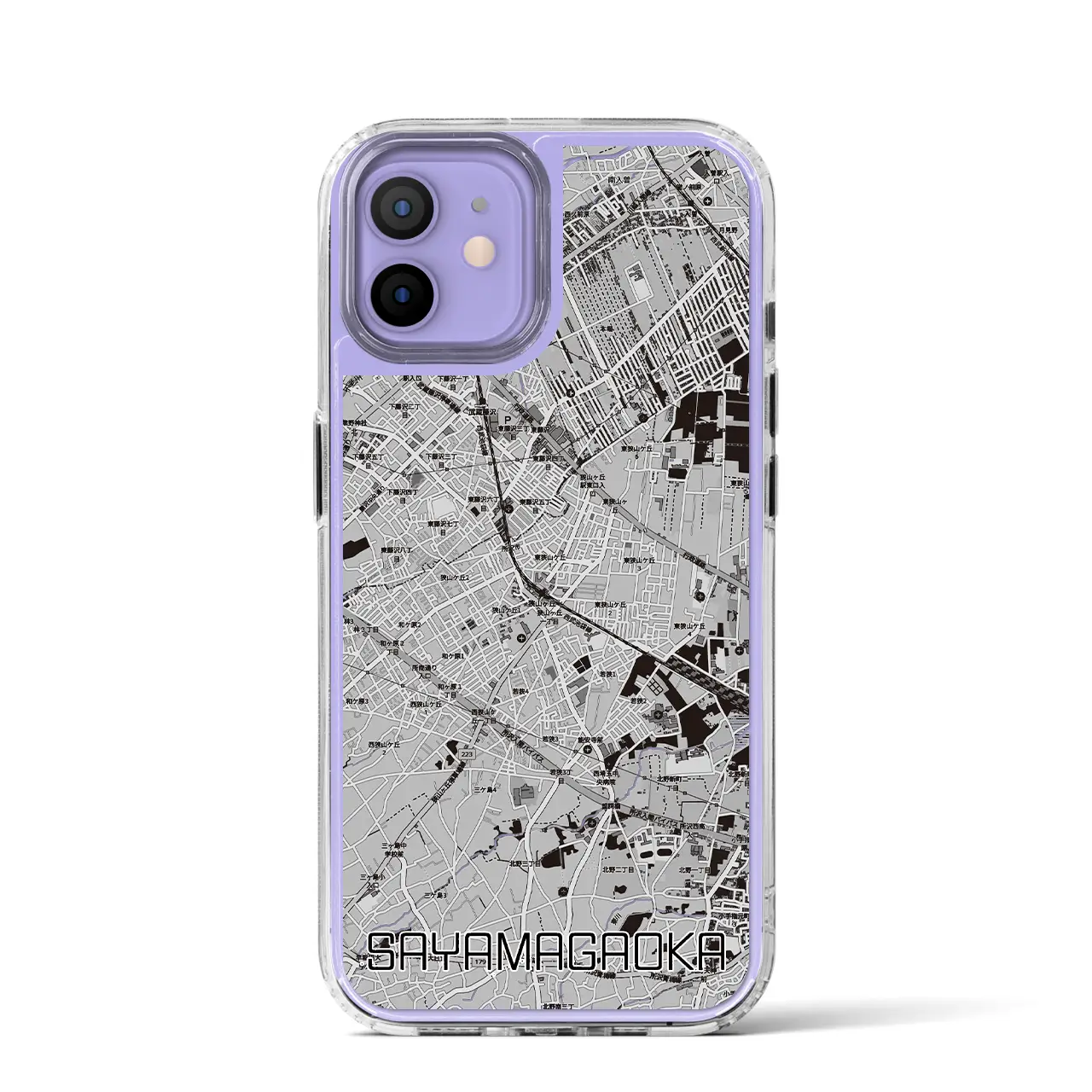 【狭山ヶ丘(埼玉県)】地図柄iPhoneケース(MagSafeタイプ)