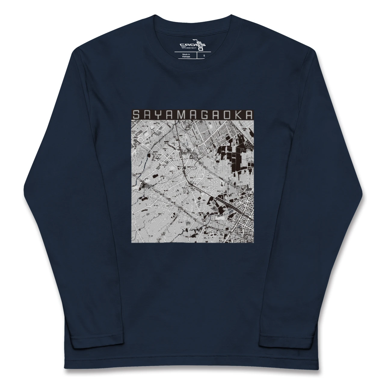 【狭山ヶ丘(埼玉県)】地図柄ロングスリーブTシャツ