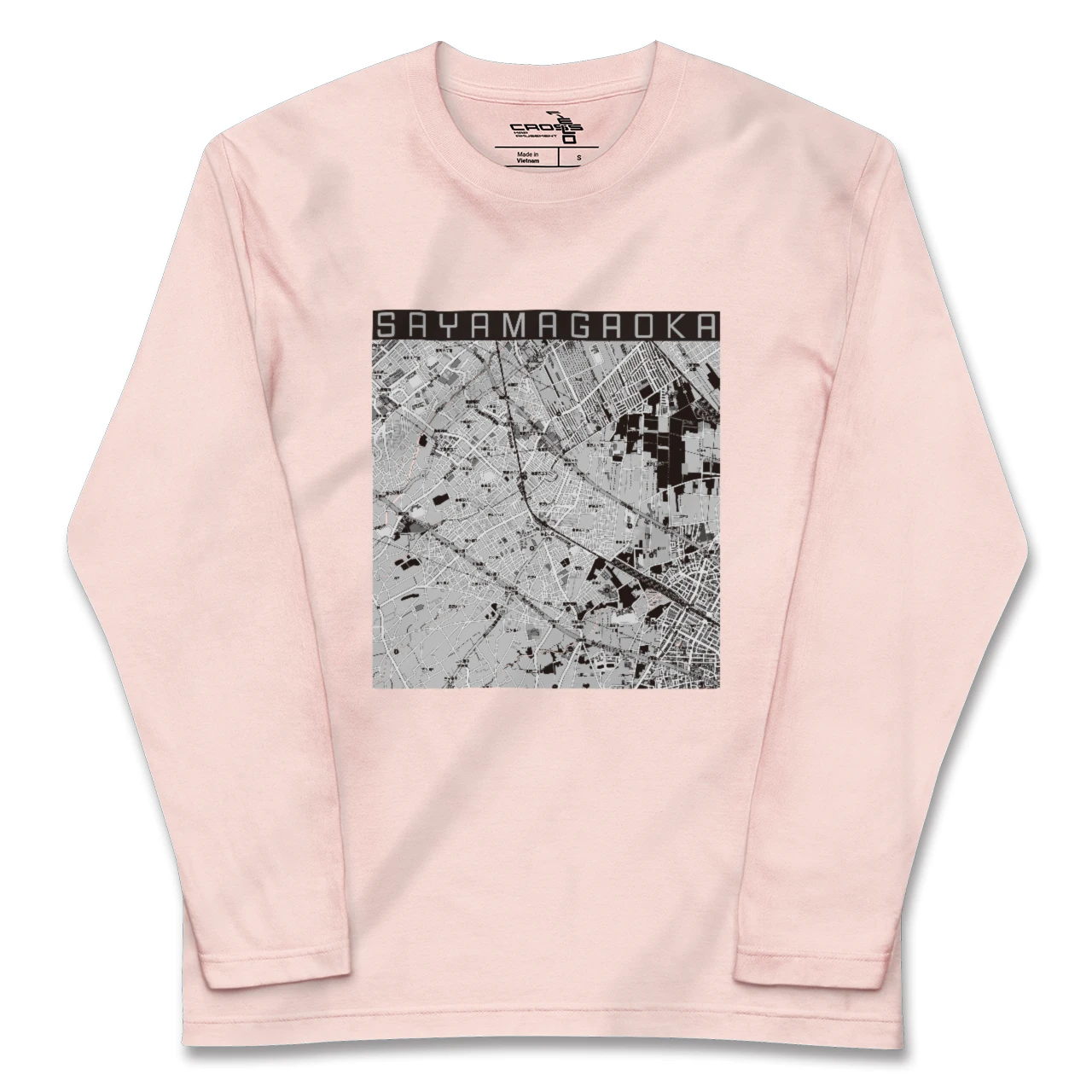 【狭山ヶ丘(埼玉県)】地図柄ロングスリーブTシャツ