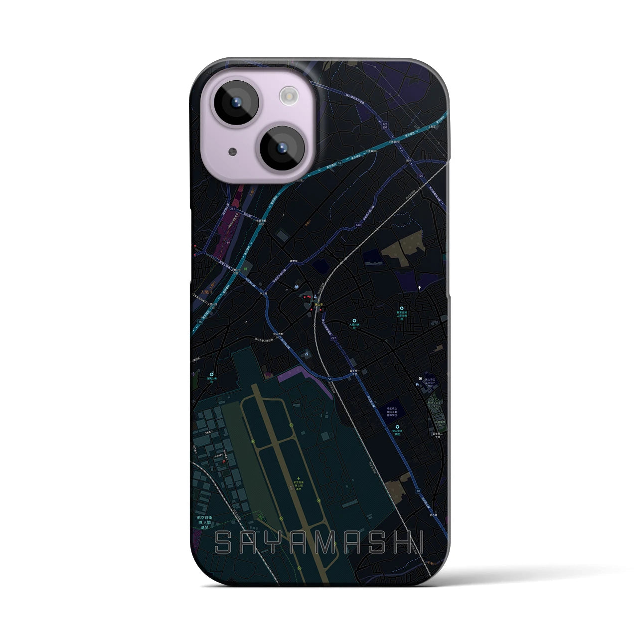 【狭山市(埼玉県)】地図柄iPhoneケース(バックカバータイプ)