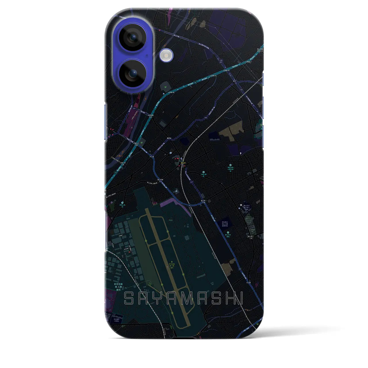 【狭山市(埼玉県)】地図柄iPhoneケース(バックカバータイプ)
