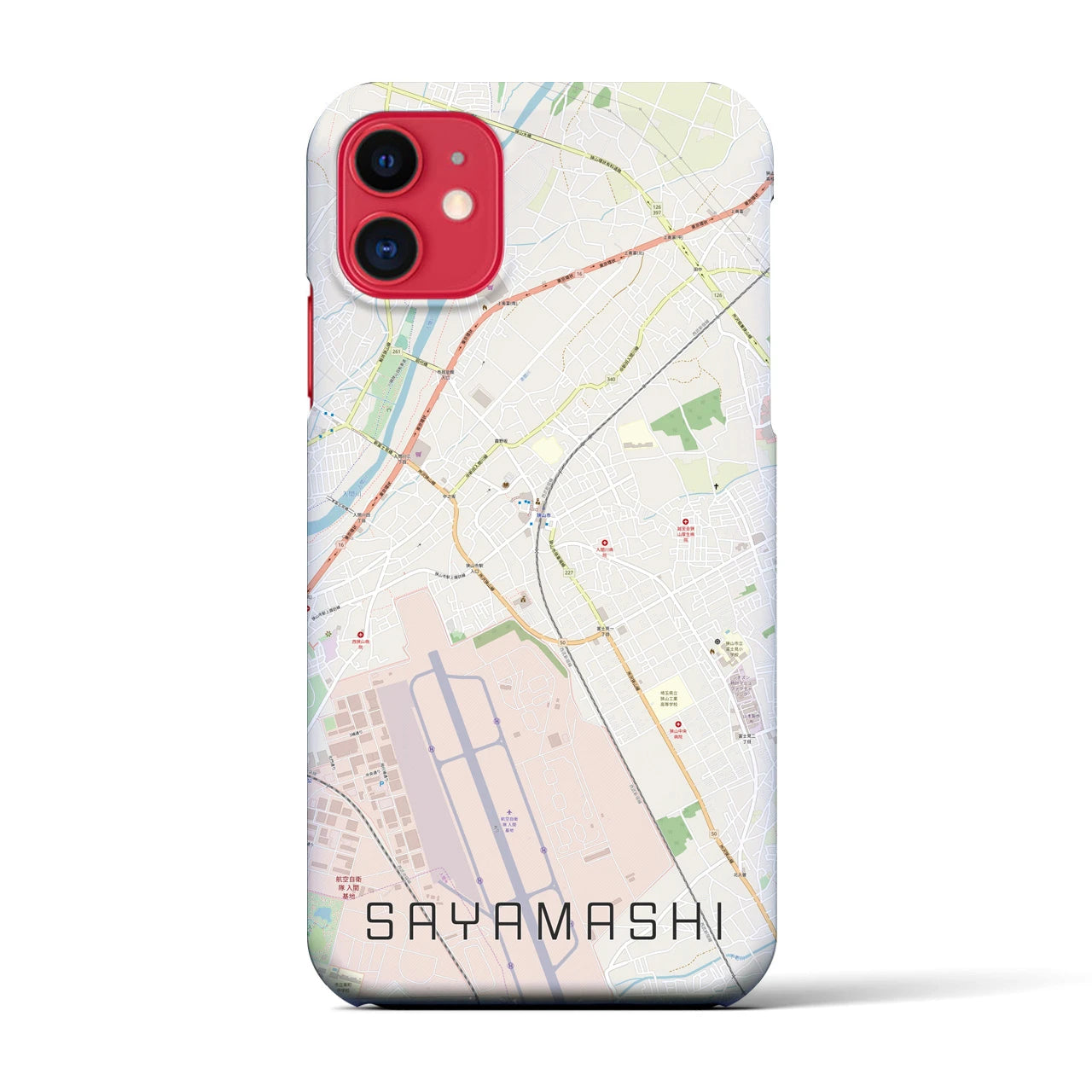 【狭山市(埼玉県)】地図柄iPhoneケース(バックカバータイプ)