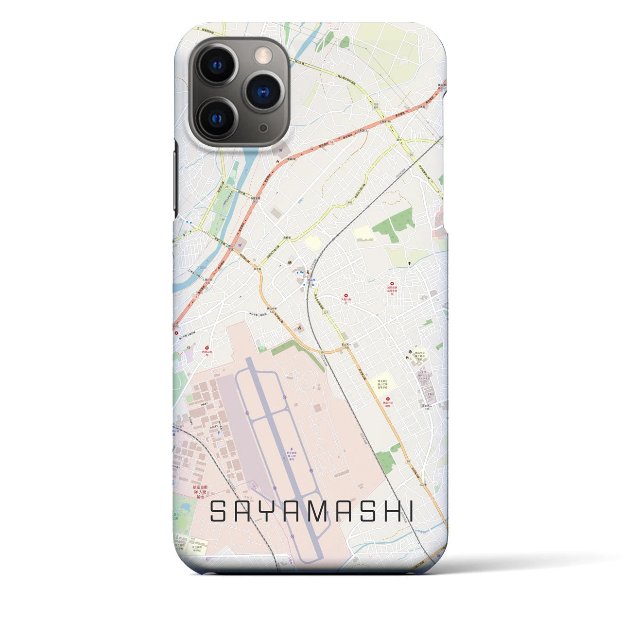 【狭山市(埼玉県)】地図柄iPhoneケース(バックカバータイプ)