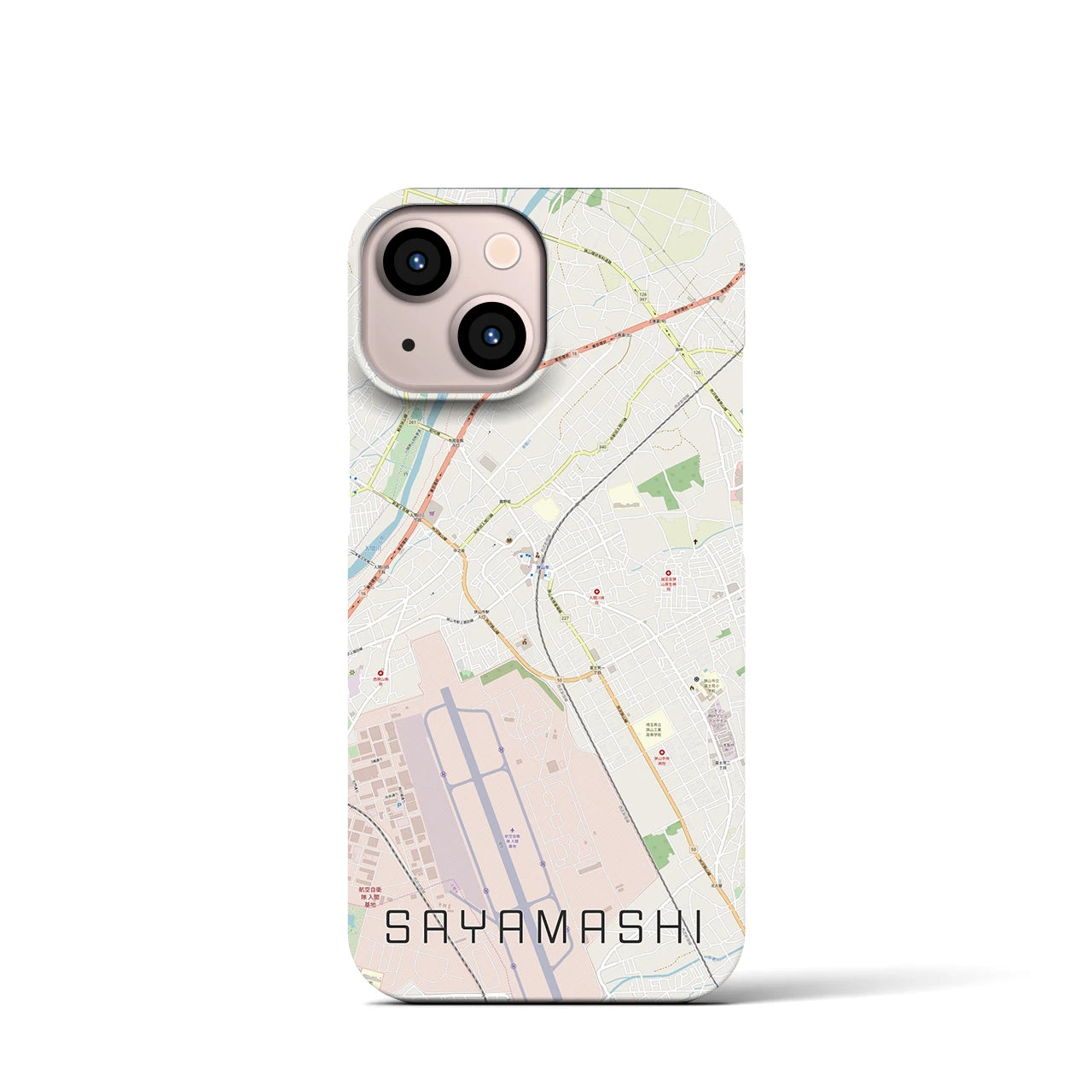 【狭山市(埼玉県)】地図柄iPhoneケース(バックカバータイプ)