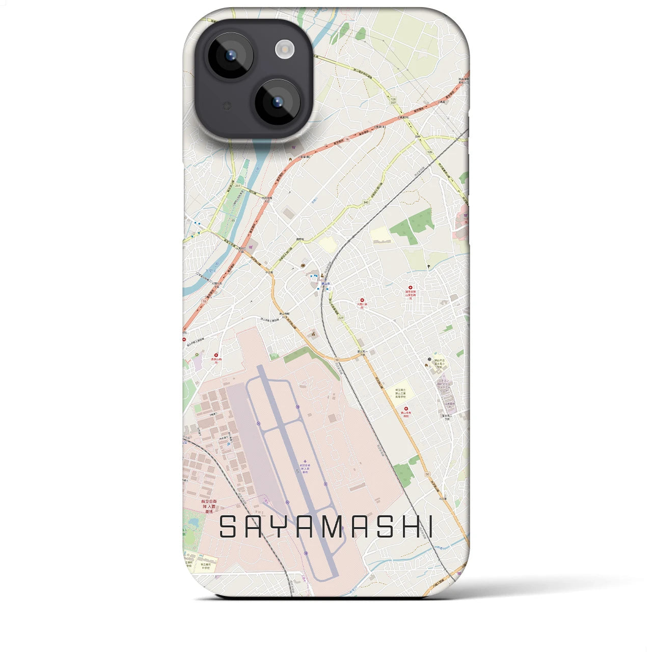【狭山市(埼玉県)】地図柄iPhoneケース(バックカバータイプ)