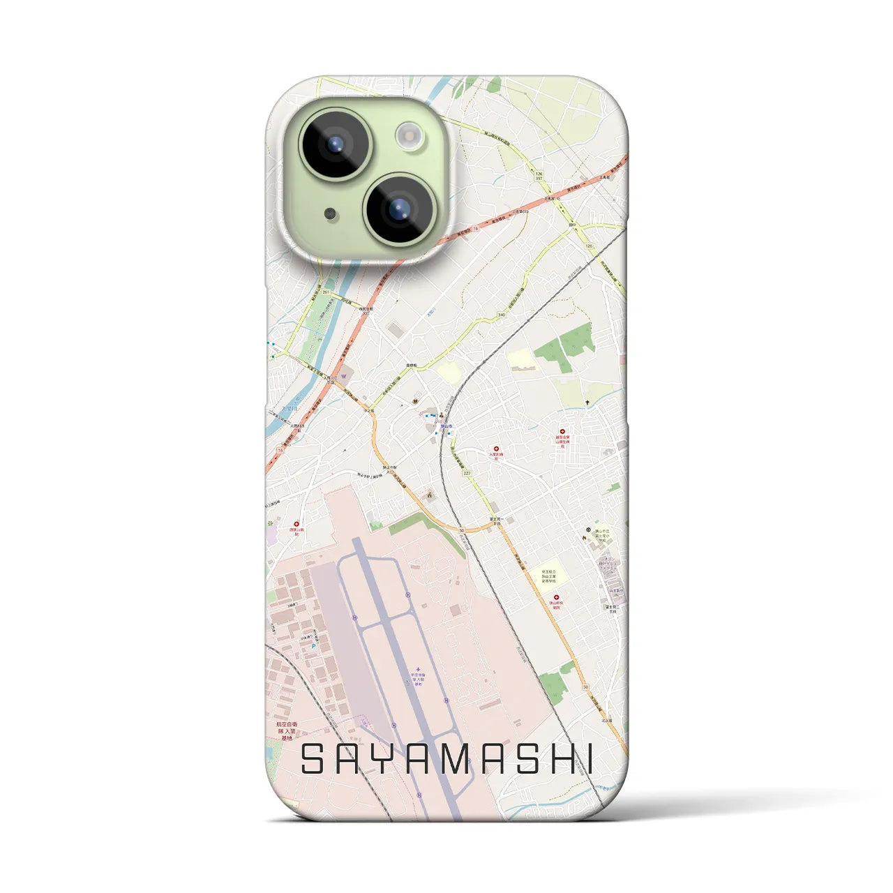 【狭山市(埼玉県)】地図柄iPhoneケース(バックカバータイプ)