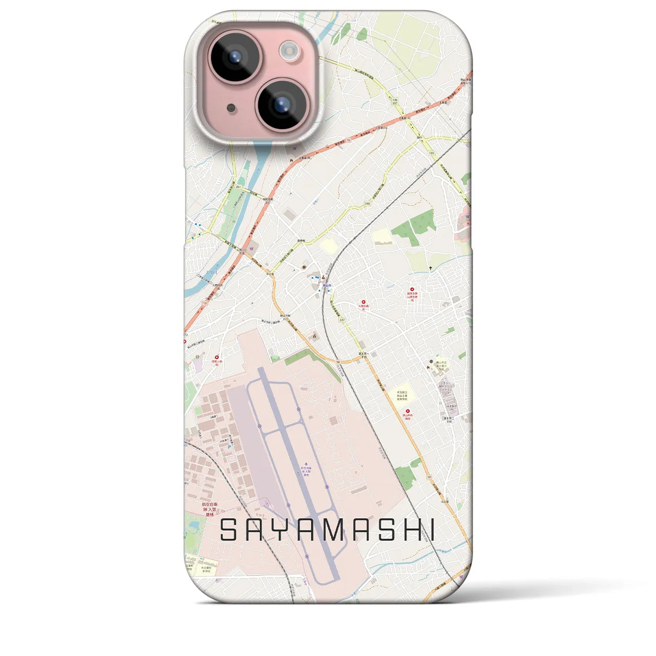【狭山市(埼玉県)】地図柄iPhoneケース(バックカバータイプ)