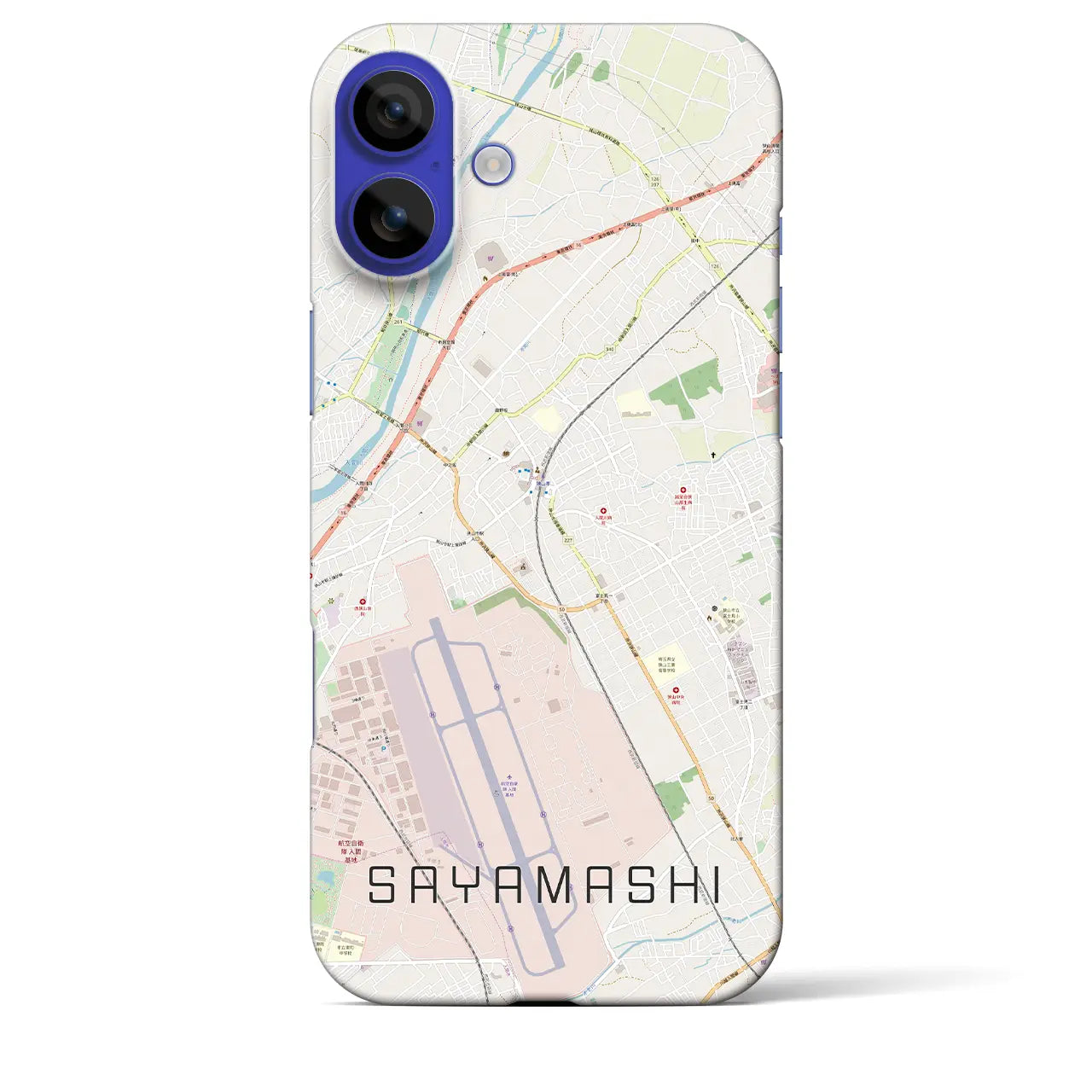 【狭山市(埼玉県)】地図柄iPhoneケース(バックカバータイプ)ナチュラル・iPhone 16 Pro Max 用