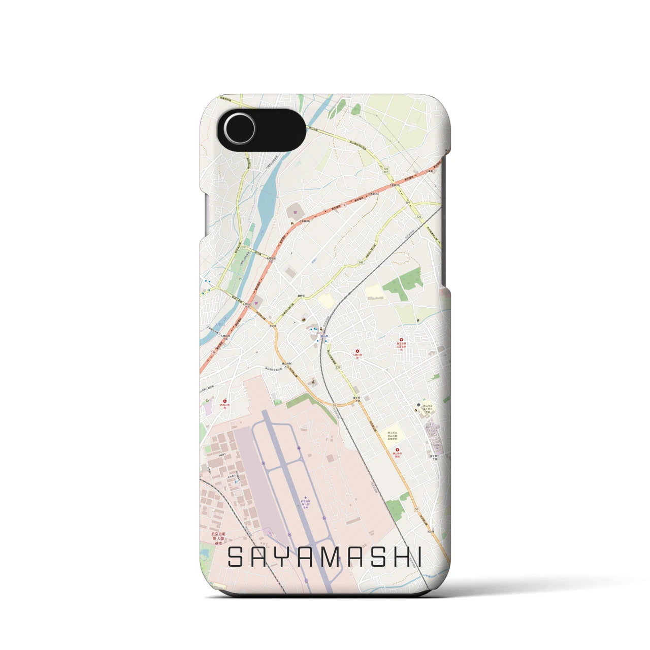 【狭山市(埼玉県)】地図柄iPhoneケース(バックカバータイプ)