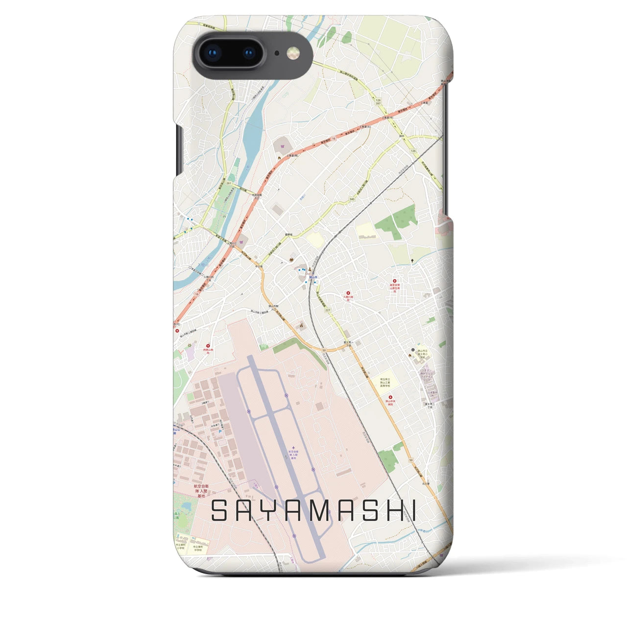 【狭山市(埼玉県)】地図柄iPhoneケース(バックカバータイプ)