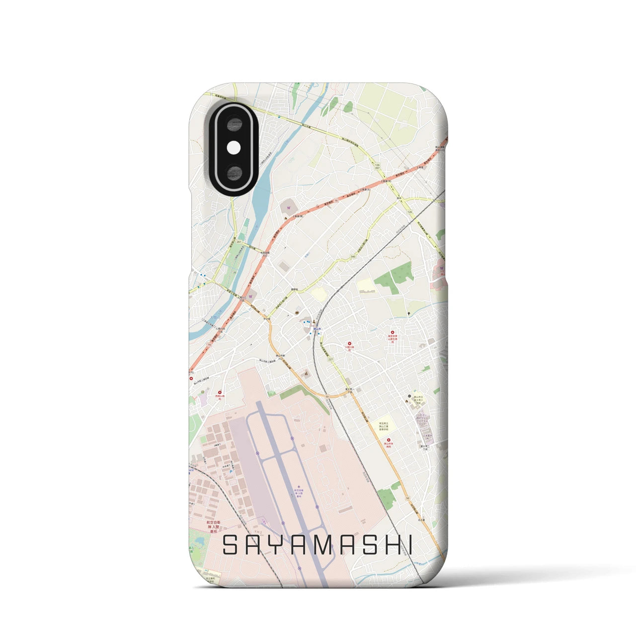【狭山市(埼玉県)】地図柄iPhoneケース(バックカバータイプ)