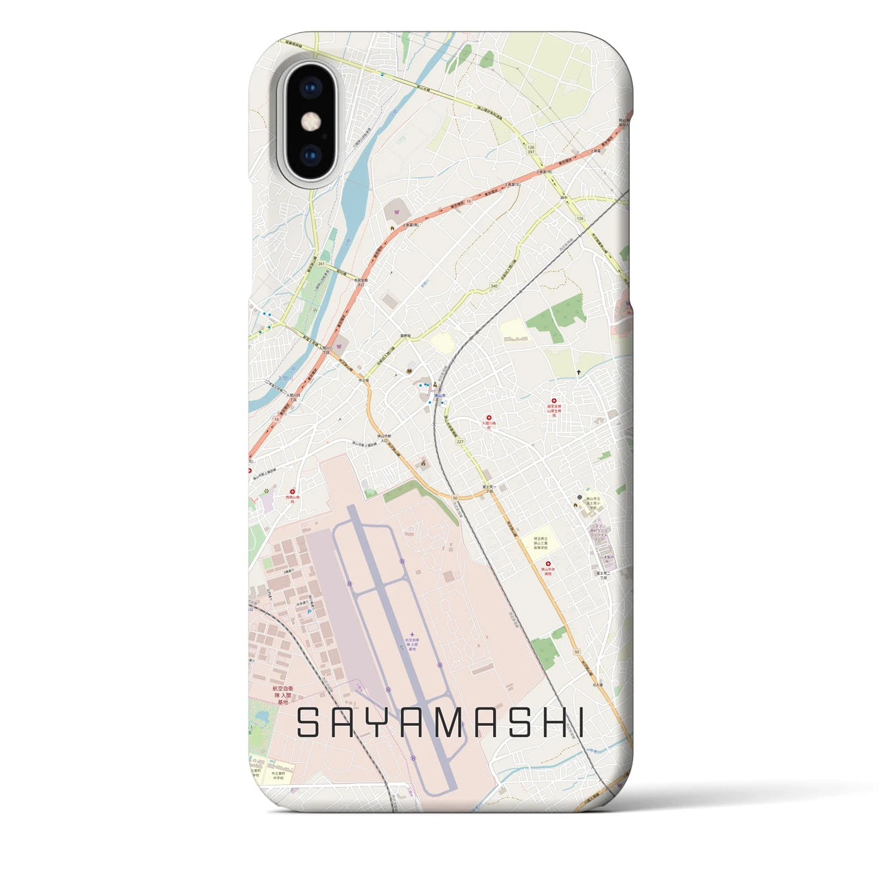 【狭山市(埼玉県)】地図柄iPhoneケース(バックカバータイプ)