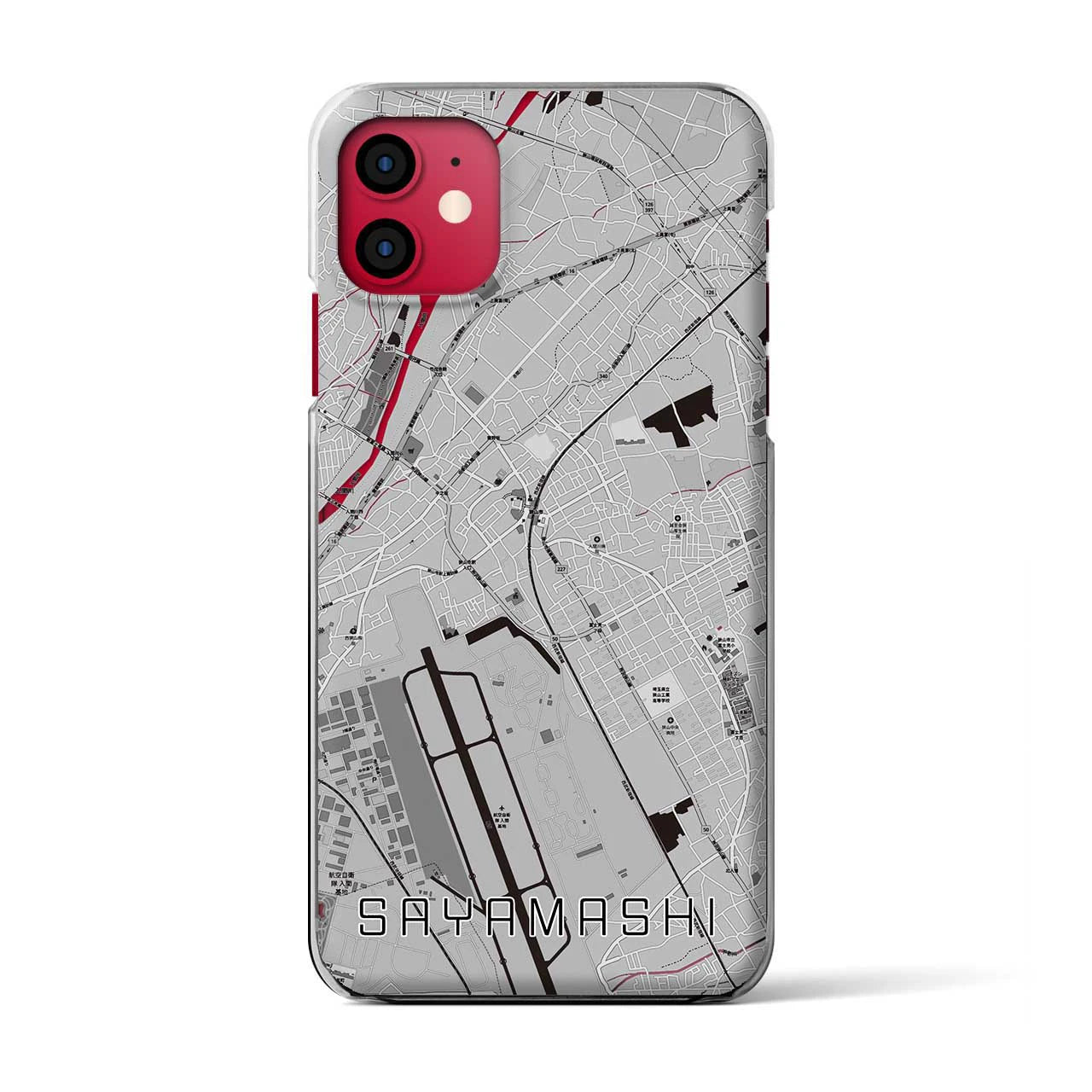 【狭山市(埼玉県)】地図柄iPhoneケース(クリアタイプ)