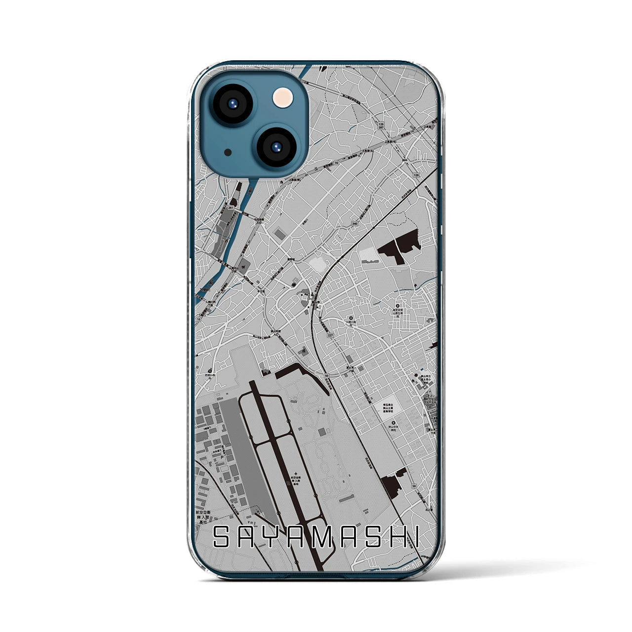 【狭山市(埼玉県)】地図柄iPhoneケース(クリアタイプ)