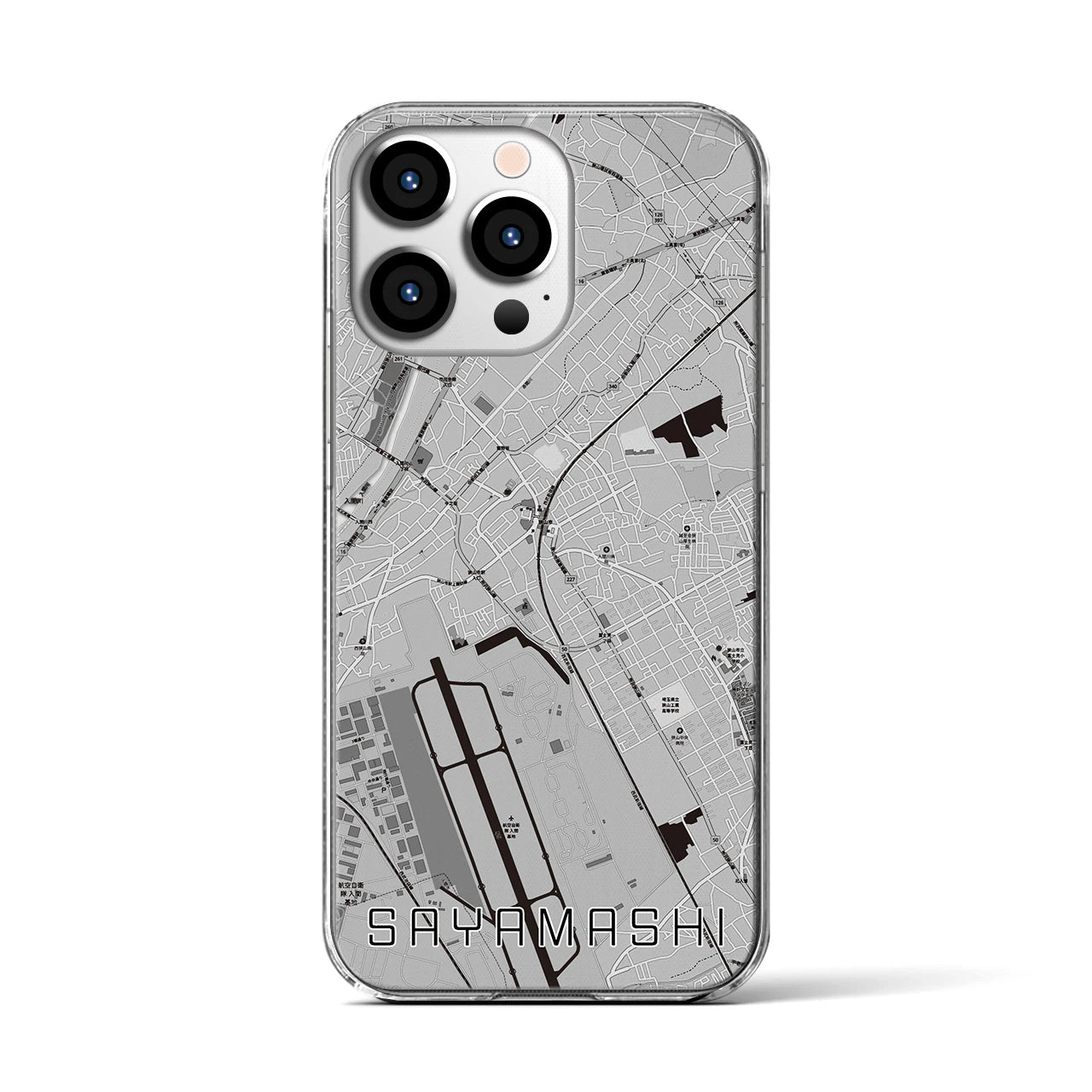 【狭山市(埼玉県)】地図柄iPhoneケース(クリアタイプ)