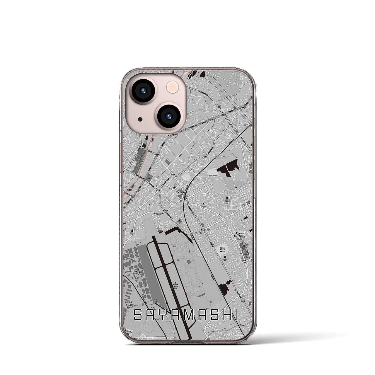 【狭山市(埼玉県)】地図柄iPhoneケース(クリアタイプ)