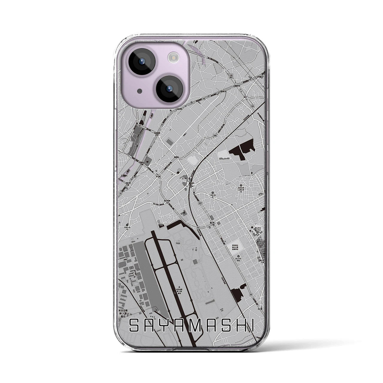 【狭山市(埼玉県)】地図柄iPhoneケース(クリアタイプ)