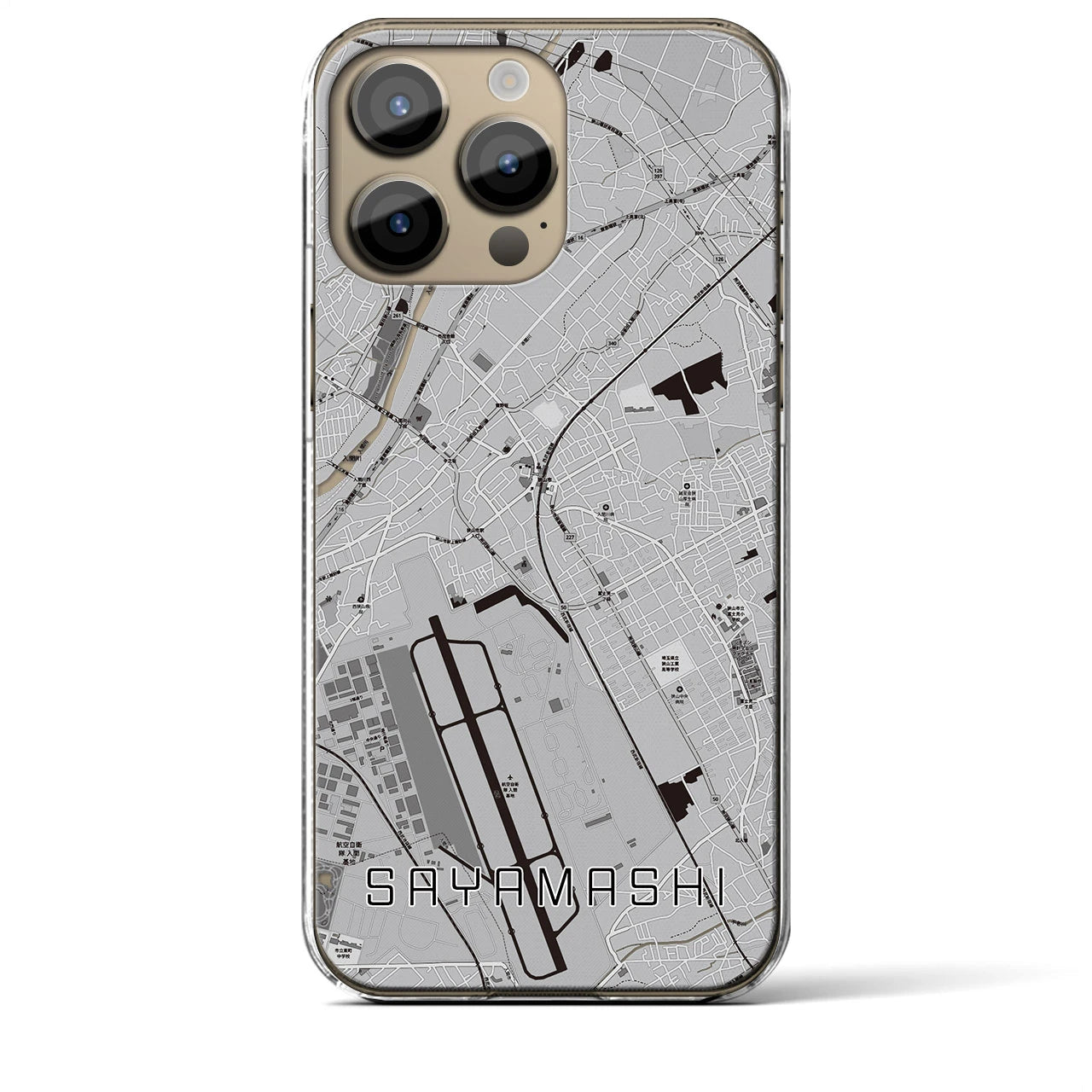 【狭山市(埼玉県)】地図柄iPhoneケース(クリアタイプ)