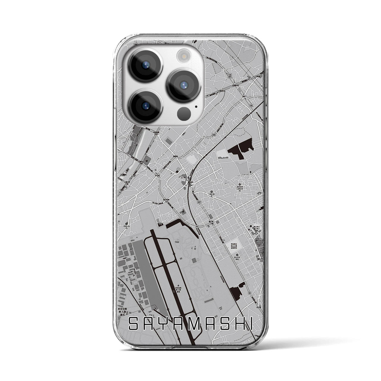 【狭山市(埼玉県)】地図柄iPhoneケース(クリアタイプ)