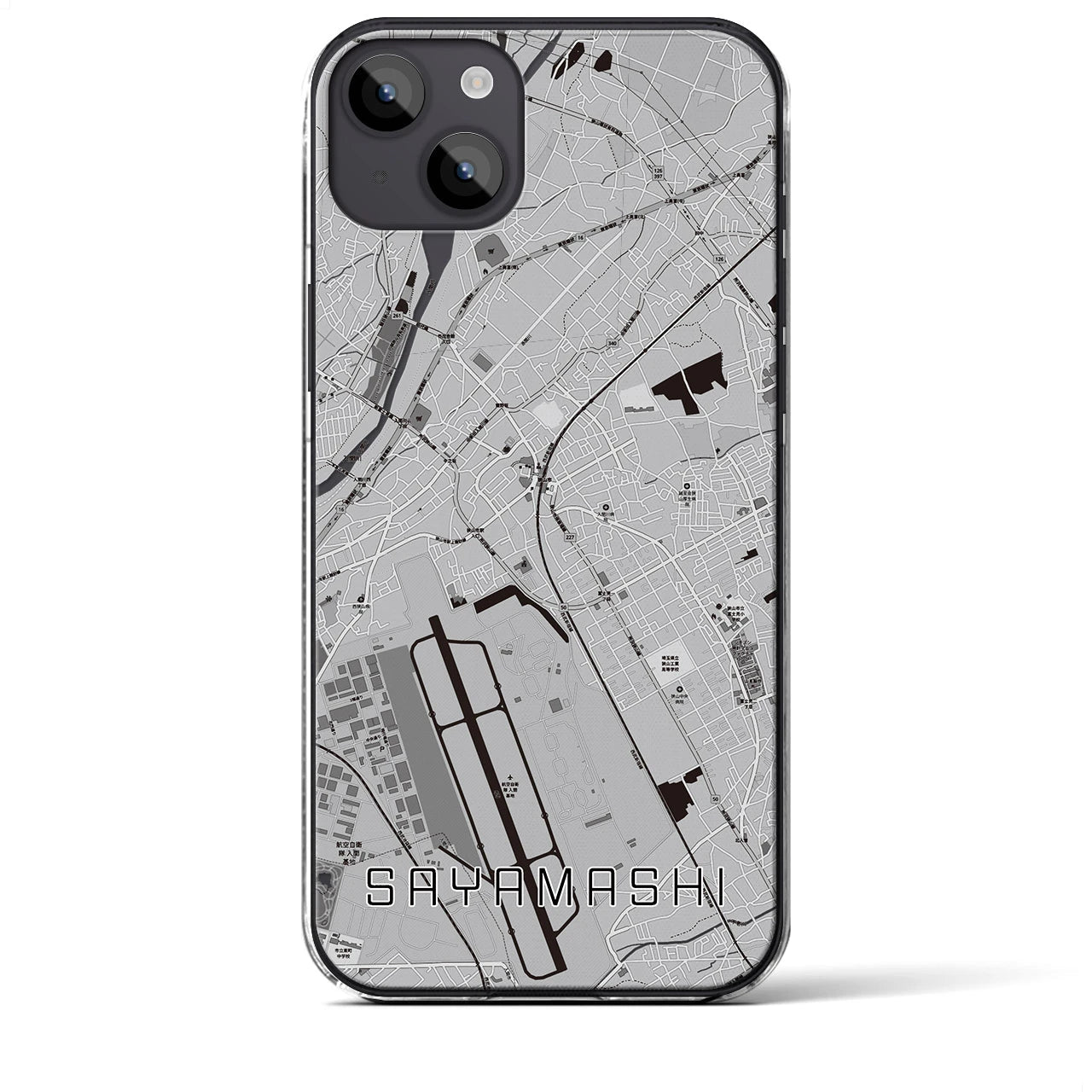 【狭山市(埼玉県)】地図柄iPhoneケース(クリアタイプ)