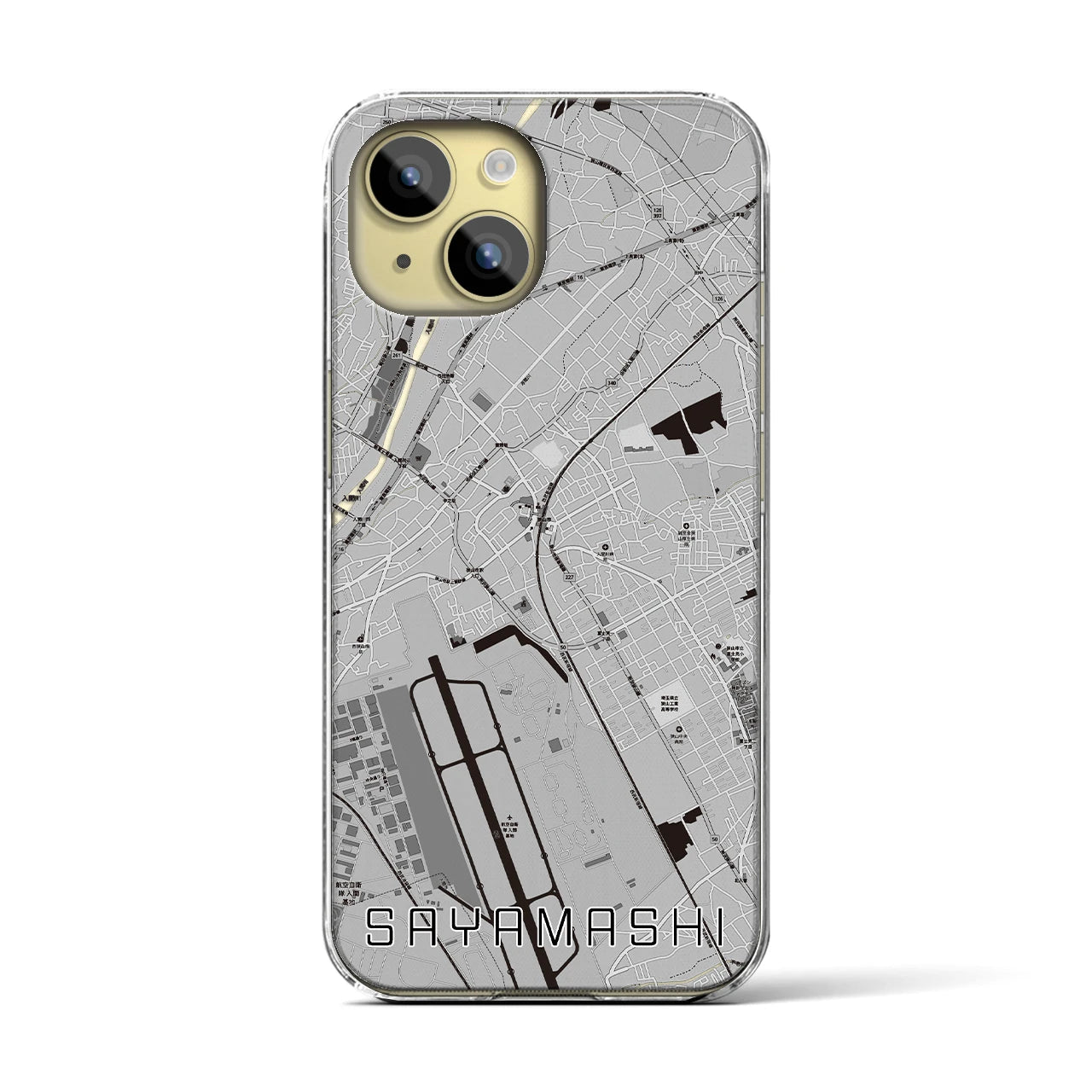 【狭山市(埼玉県)】地図柄iPhoneケース(クリアタイプ)