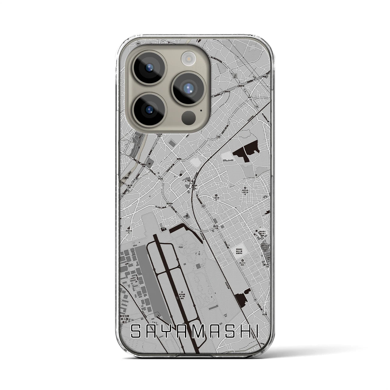 【狭山市(埼玉県)】地図柄iPhoneケース(クリアタイプ)