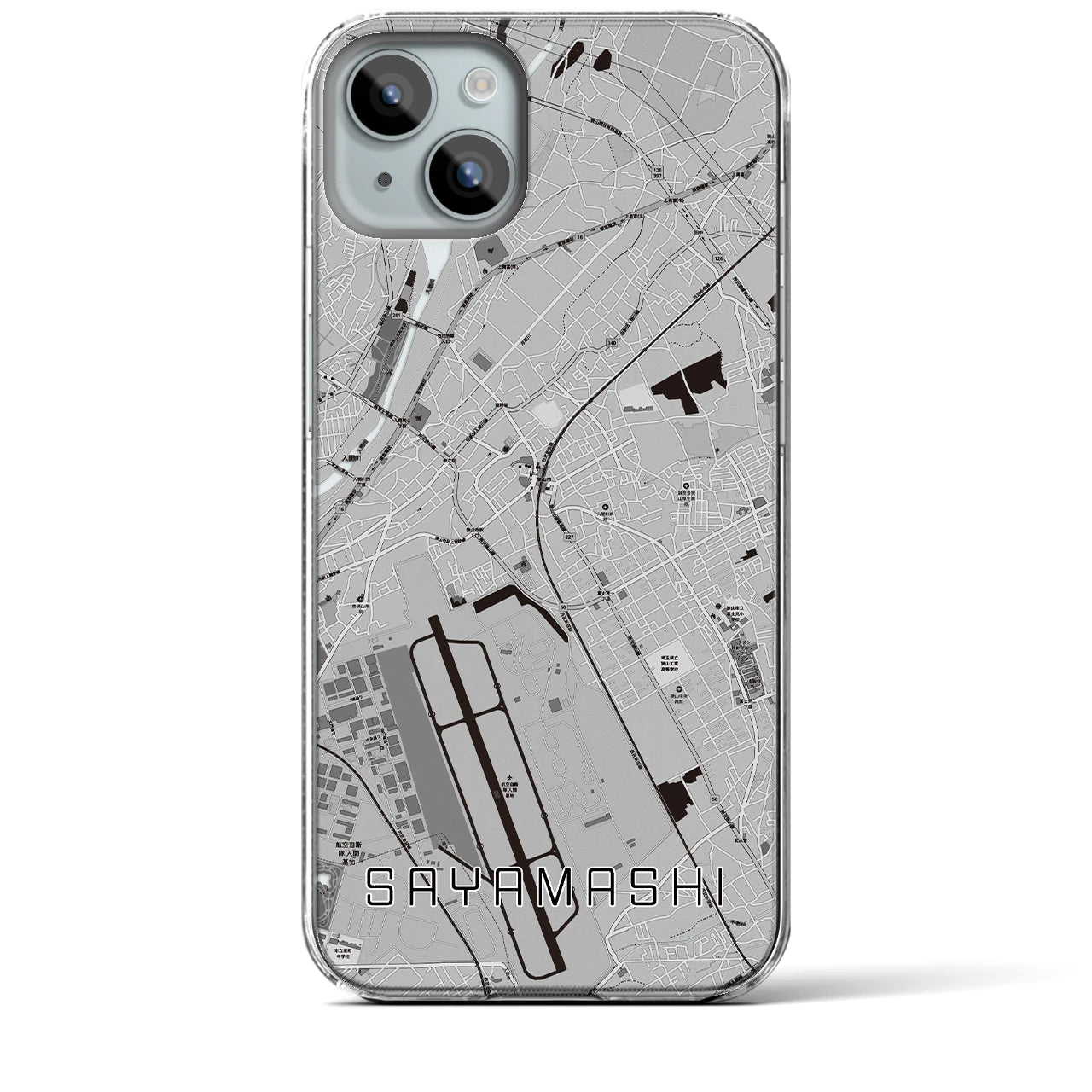 【狭山市(埼玉県)】地図柄iPhoneケース(クリアタイプ)
