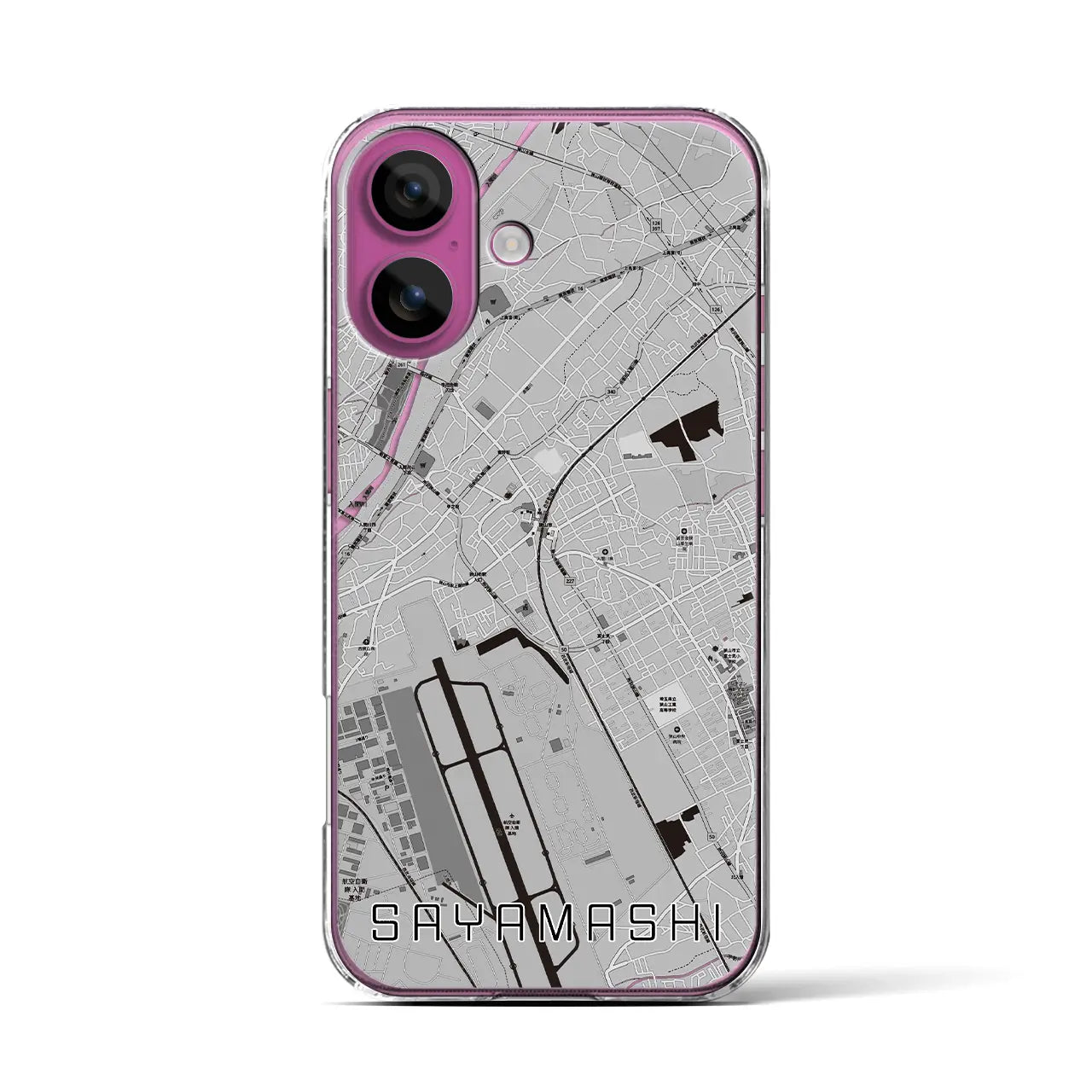 【狭山市(埼玉県)】地図柄iPhoneケース(クリアタイプ)