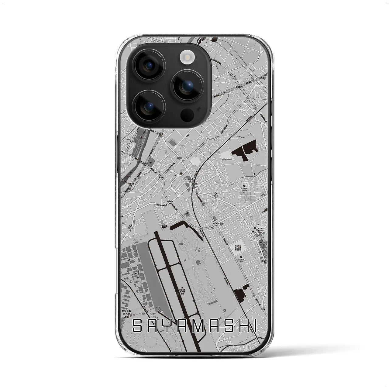 【狭山市(埼玉県)】地図柄iPhoneケース(クリアタイプ)