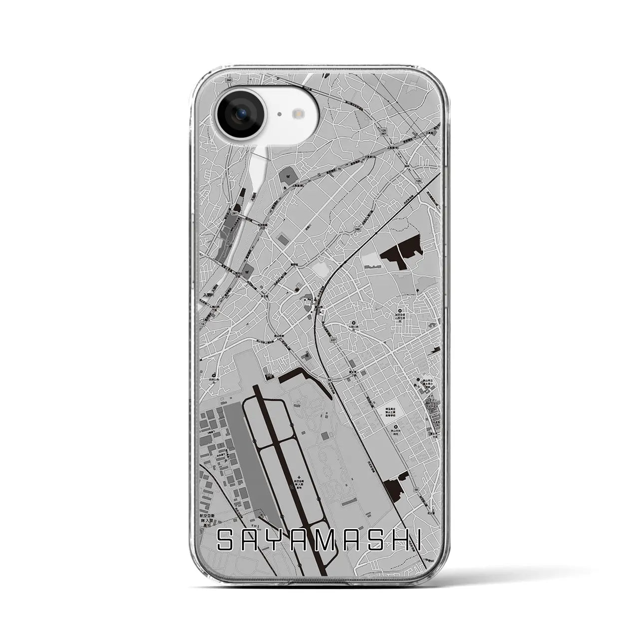 【狭山市(埼玉県)】地図柄iPhoneケース(クリアタイプ)