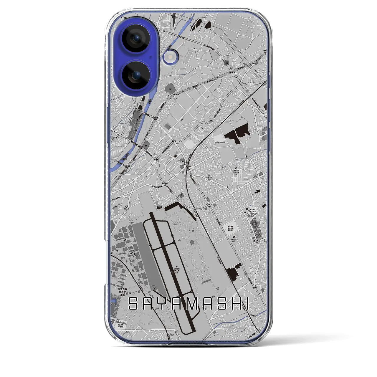 【狭山市(埼玉県)】地図柄iPhoneケース(クリアタイプ)