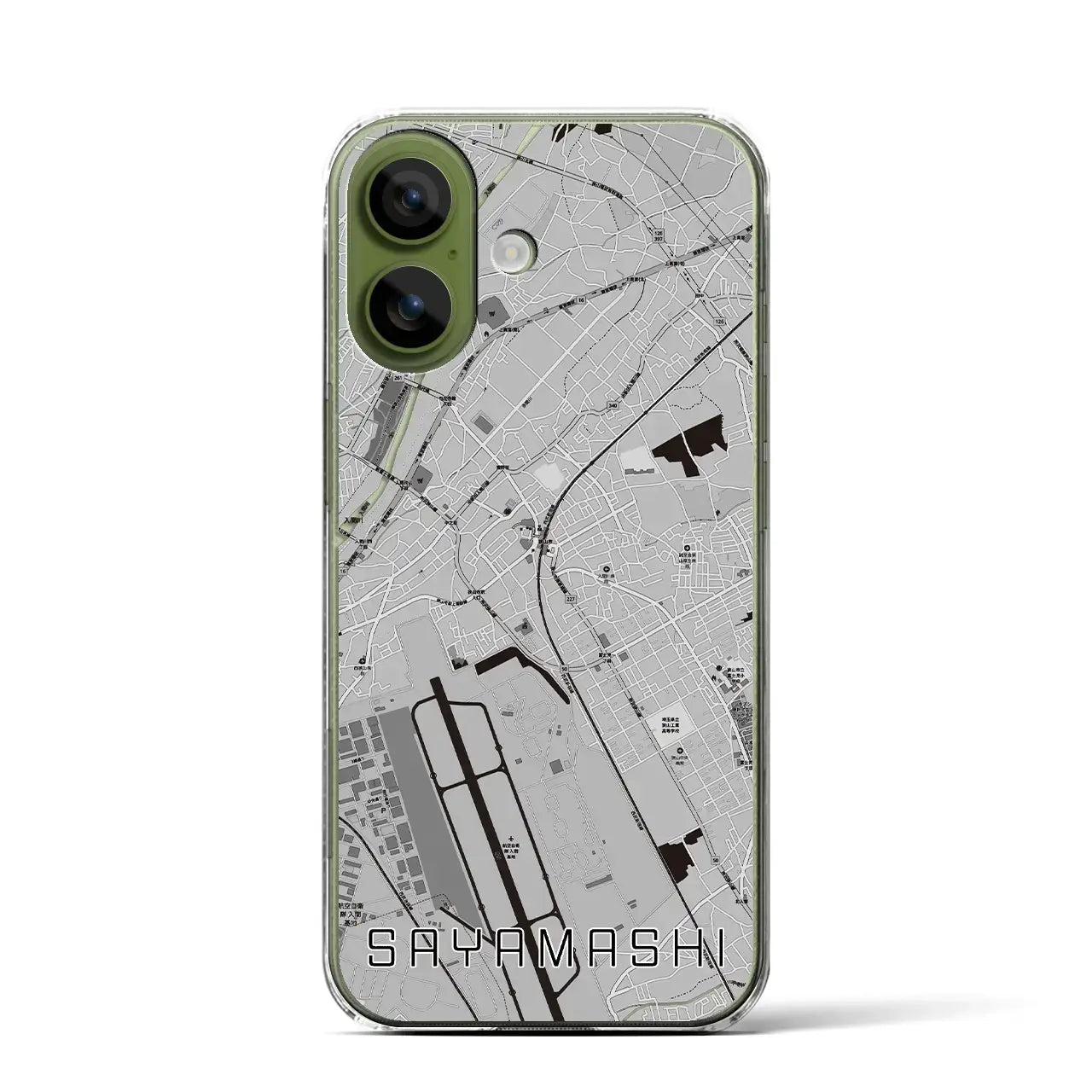 【狭山市(埼玉県)】地図柄iPhoneケース(クリアタイプ)