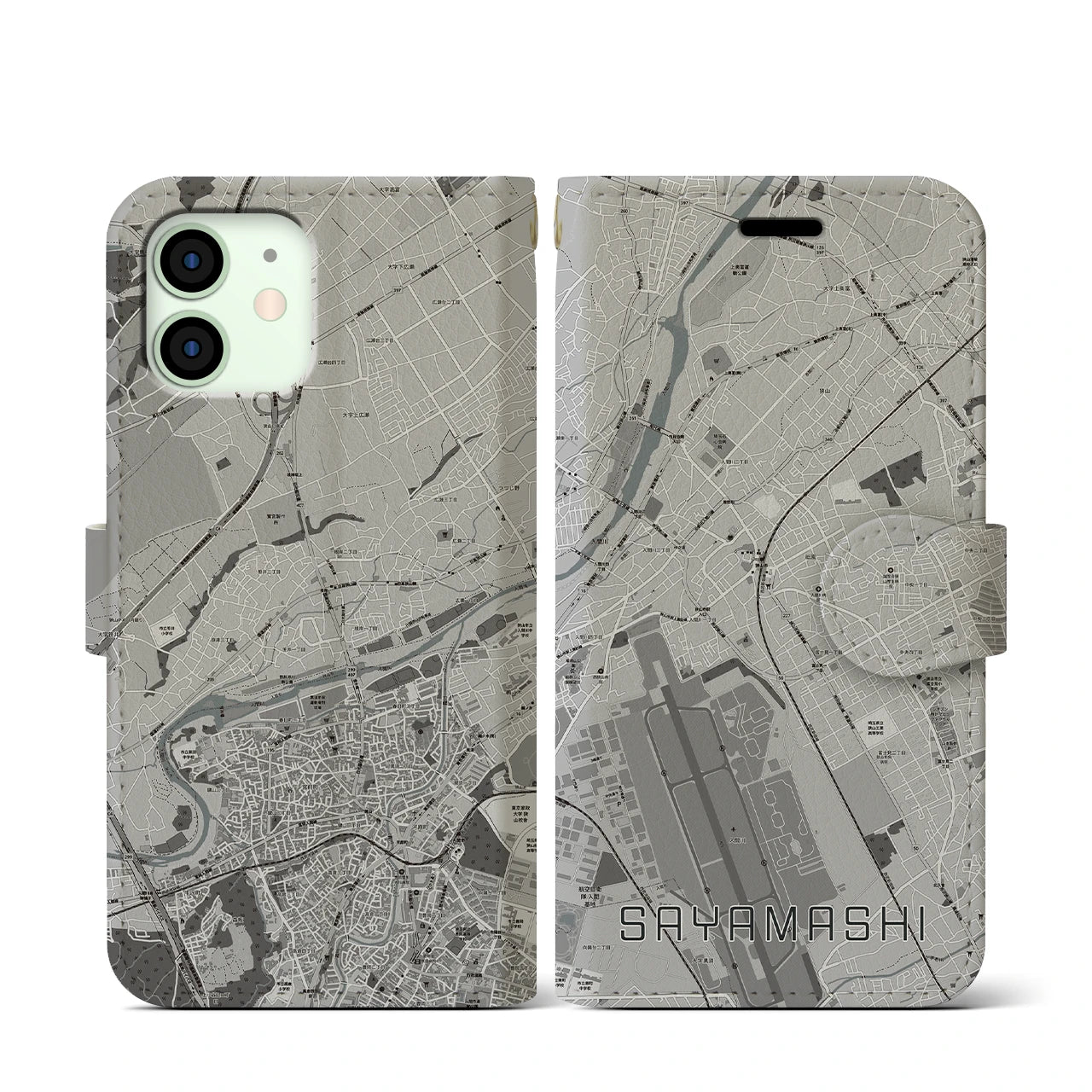 【狭山市(埼玉県)】地図柄iPhoneケース(手帳タイプ)