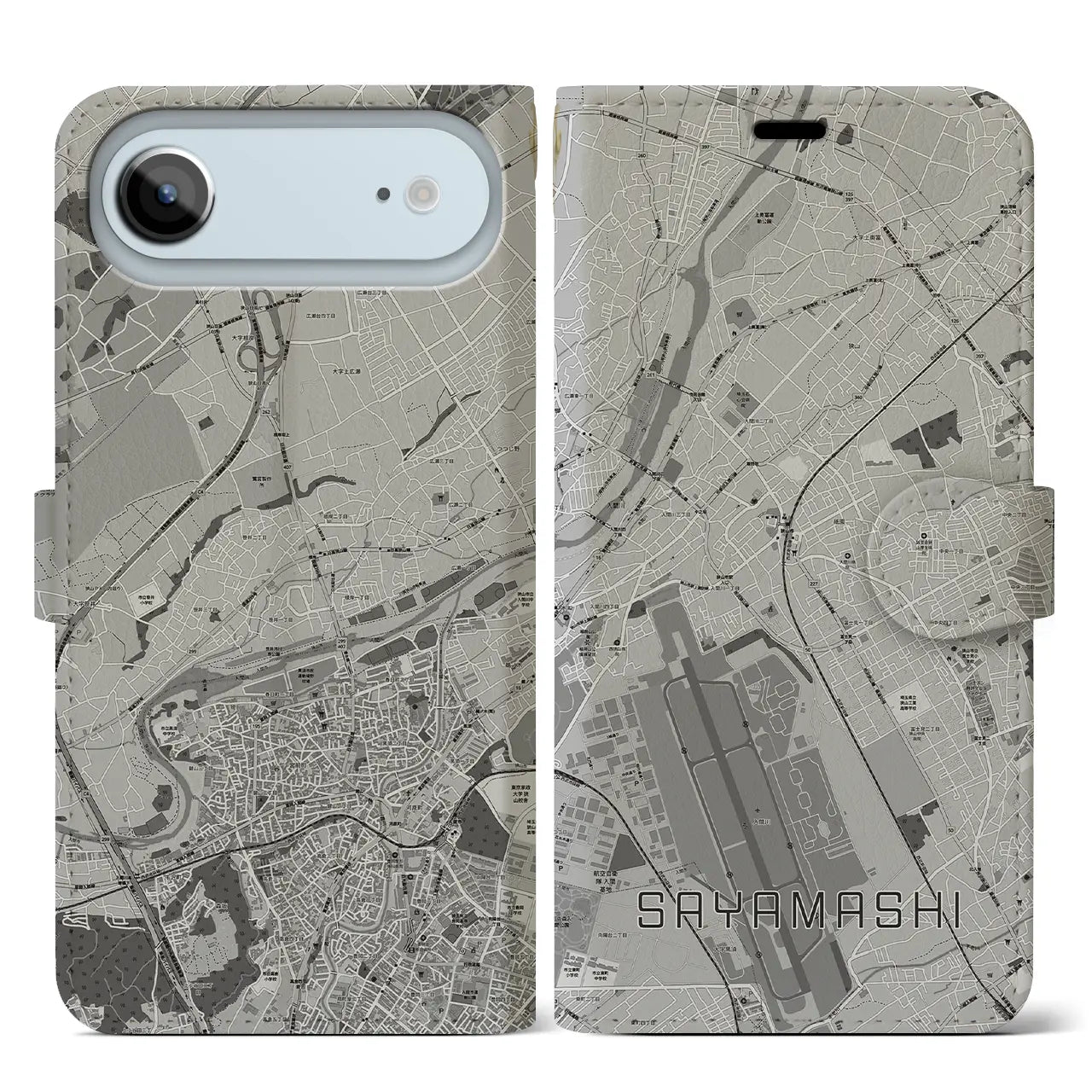 【狭山市(埼玉県)】地図柄iPhoneケース(手帳タイプ)